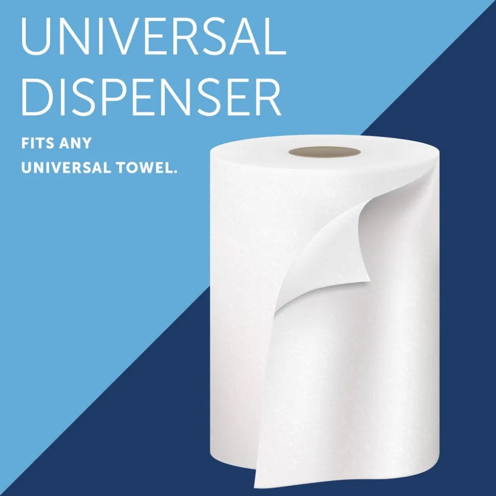 Sanitouch Manual Hard Roll Towel Dispenser, Black, for 1.5" Core Roll Towels, 12.63" x 16.13" x 10.2"