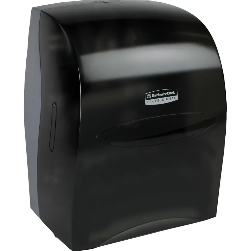 Sanitouch Manual Hard Roll Towel Dispenser, Black, for 1.5" Core Roll Towels, 12.63" x 16.13" x 10.2"