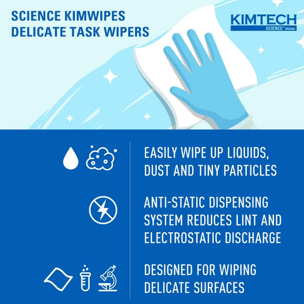 Science™ Kimwipes® Delicate Task Wipes (34133), Pop-Up Box, White