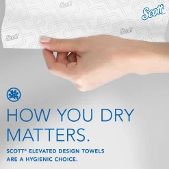 Scott Essential High Capacity Hard Roll Paper Towels with Absorbency Pockets (02001), For Use with Scott Essential Dispenser, Unperforated, White