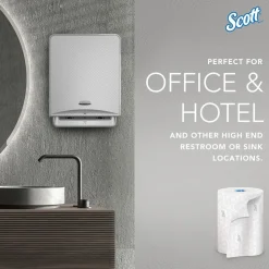 Scott Essential High Capacity Hard Roll Paper Towels with Absorbency Pockets (02001), For Use with Scott Essential Dispenser, Unperforated, White
