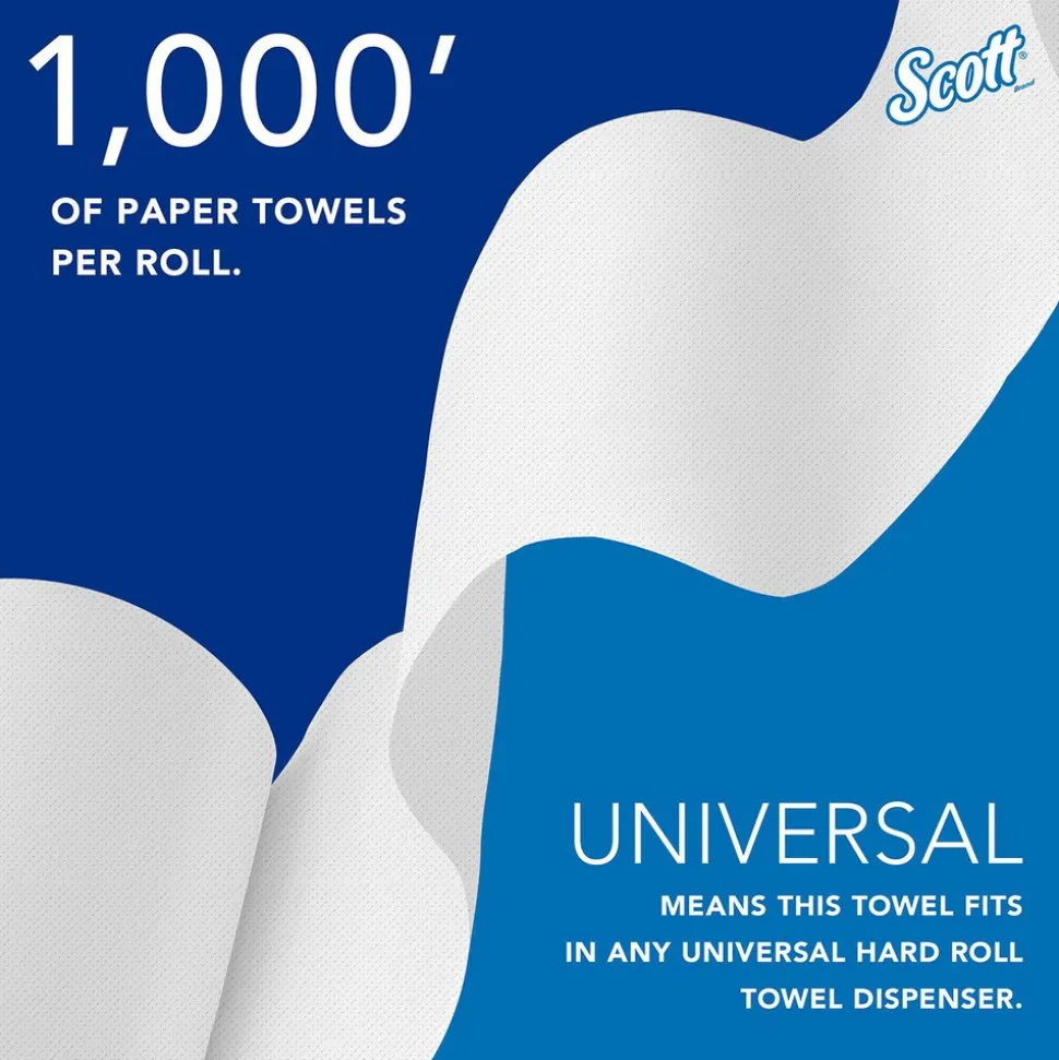 Scott Essential High Capacity Hard Roll Paper Towels (01000), White