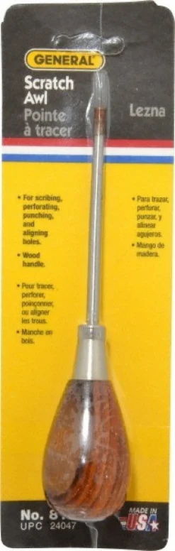 Scratch Awl: Steel Shank, Wood Handle