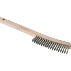 Scratch Brush: 3 Row, 19 Column, Stainless Steel
