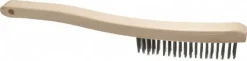 Scratch Brush: 3 Row, 19 Column, Stainless Steel
