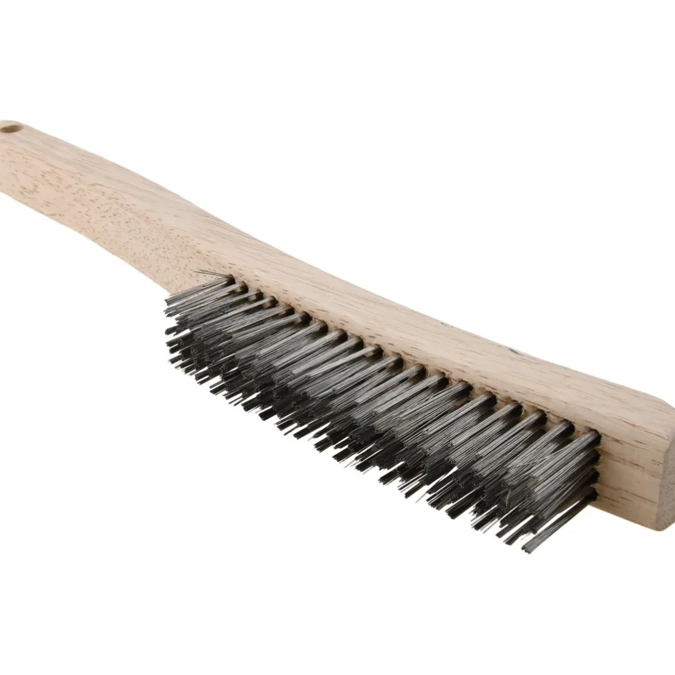 Scratch Brush: 4 Row, 19 Column, Stainless Steel