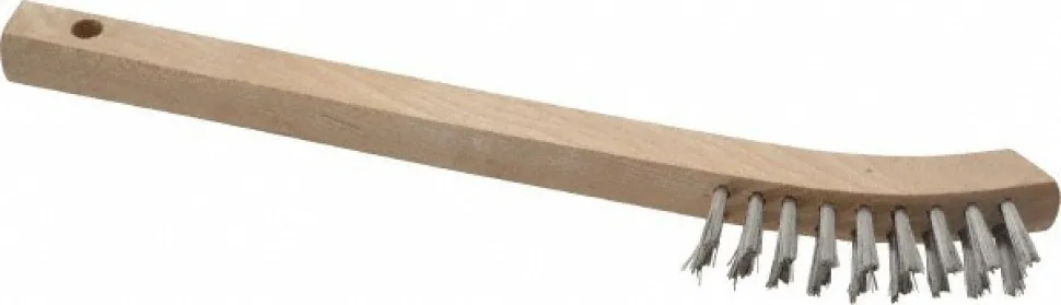 Scratch Brush: 2 Row, 9 Column, Stainless Steel