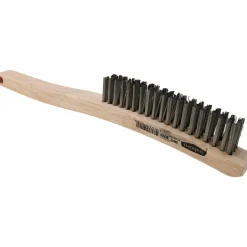 Scratch Brush: 3 Row, 19 Column, Stainless Steel