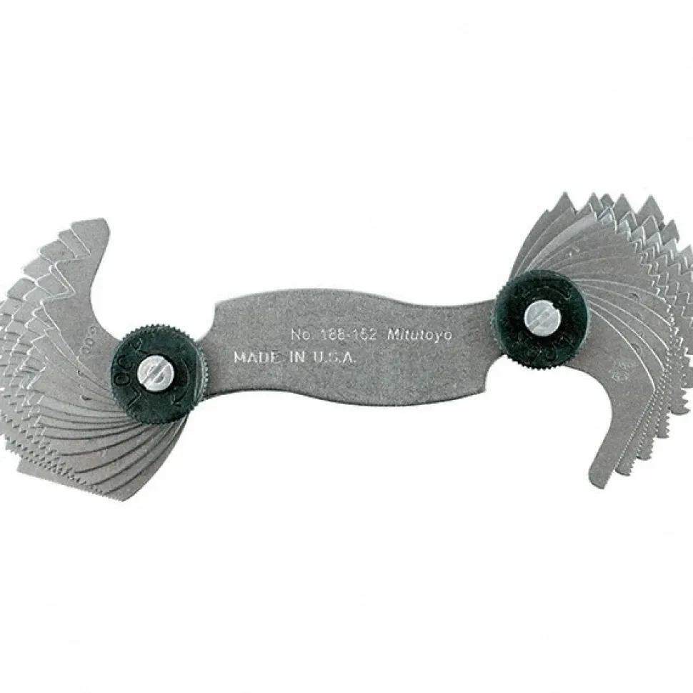 Screw Pitch Gages: Measurement Type: Inch/Metric; Threads per Inch Range: 4 - 56; Pitch Range (mm): 0.50-6.00; Thread Angle (Degrees): 60.00; Number of Leaves: 28