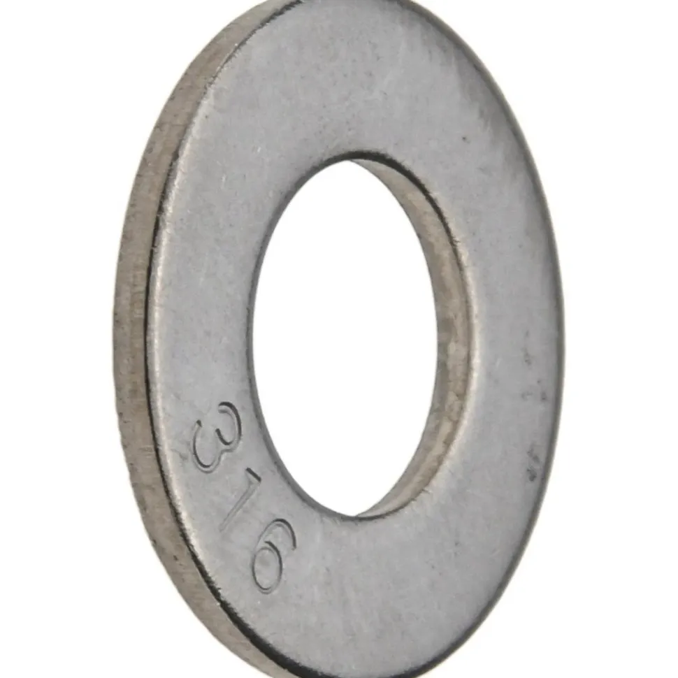 1/2" Screw Standard Flat Washer: Grade 316 Stainless Steel, Bright/Uncoated