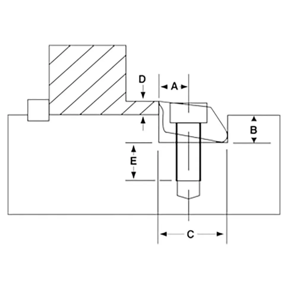 3/8-16 Screw Thread, 1" Wide x 1/4" High, Serrated Steel Standard Style Screw Mount Toe Clamp