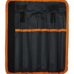 Scribe & Probe Sets; Type: Hook & Pick Scriber Set; Number of Pieces: 6; Overall Length: 9-3/4 in; Includes: Nylon Pouch; Number Of Pieces: 6; Contents: Complex Pick; Double Angled Pick; Straight Pick; Hook Pick; 90 Degree Pick; Combination Pick; Overall Length: 9-3/4 in; 9-3/4