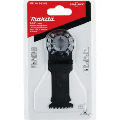 Scroll Saw Blades: For Use With: Wood, Plywood, OSB; Description: Starlock Oscillating Multi‑Tool 1‑1/4" Bi‑Metal Curved Plunge Cut Blade with Japanese Tooth Design; Color: Black; Turntable Diameter: 1