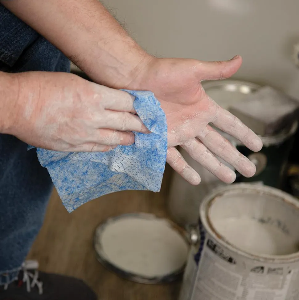SCRUBS in-a-Bucket® Hand Cleaner Towels, Pre-Moistened, Center Pull Canister, Blue