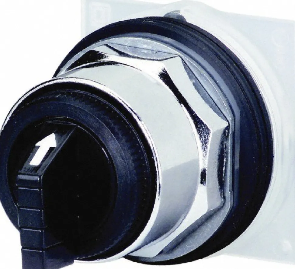 Selector Switch Only: 3 Positions, Maintained (MA), 600V, Black Knob & Push Button