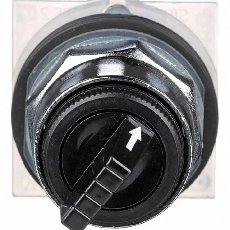 Selector Switch Only: 2 Positions, Maintained (MA), 600V, Black Knob & Push Button