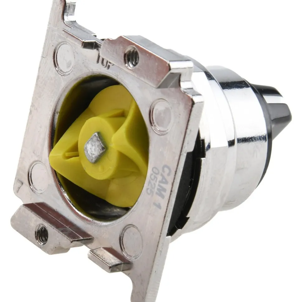 Selector Switch: 2 Positions, Maintained (MA), 0.5 Amp, Black Knob
