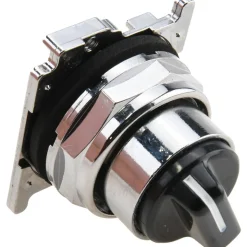 Selector Switch: 2 Positions, Maintained (MA), 0.5 Amp, Black Knob