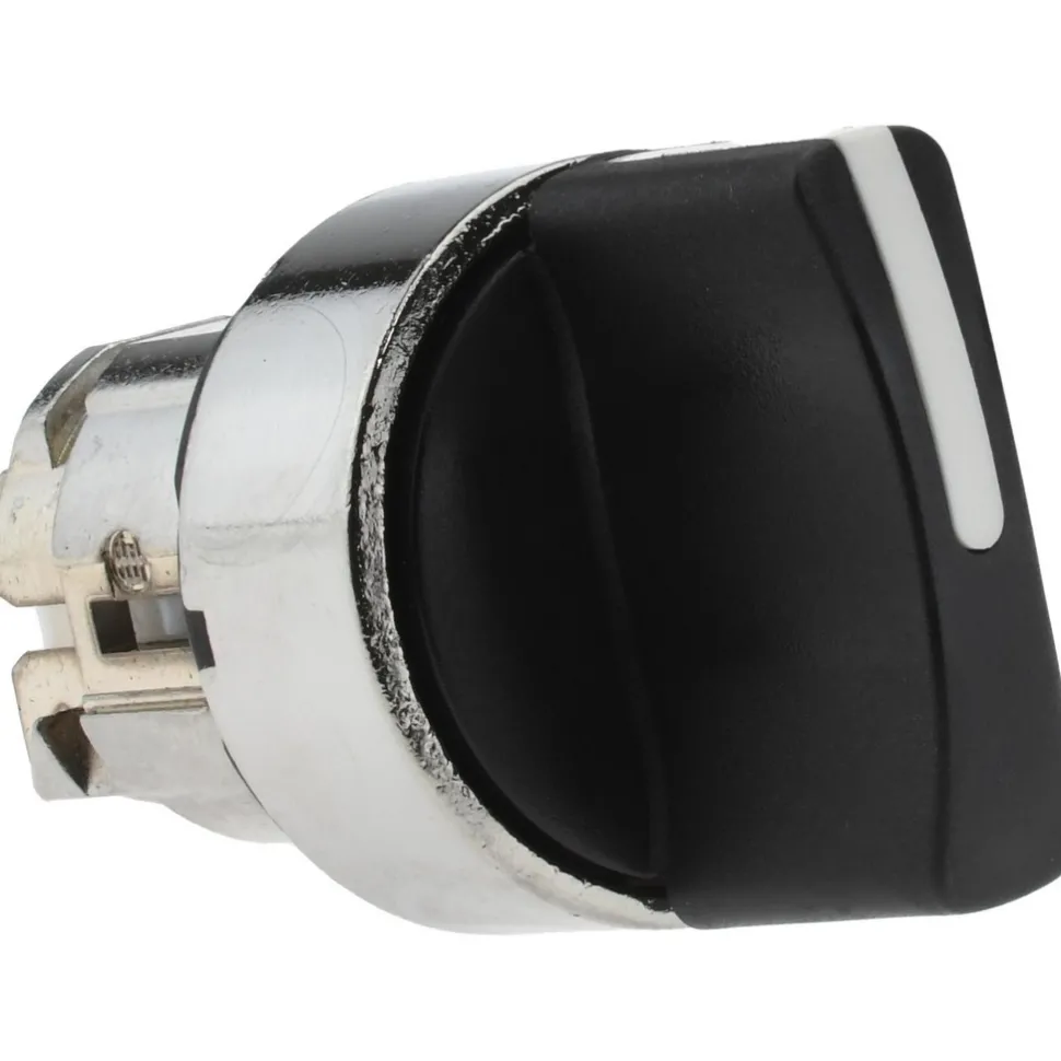 Selector Switch: 3 Positions, Maintained (MA), Black Handle