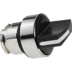 Selector Switch: 3 Positions, Maintained (MA), Black Handle