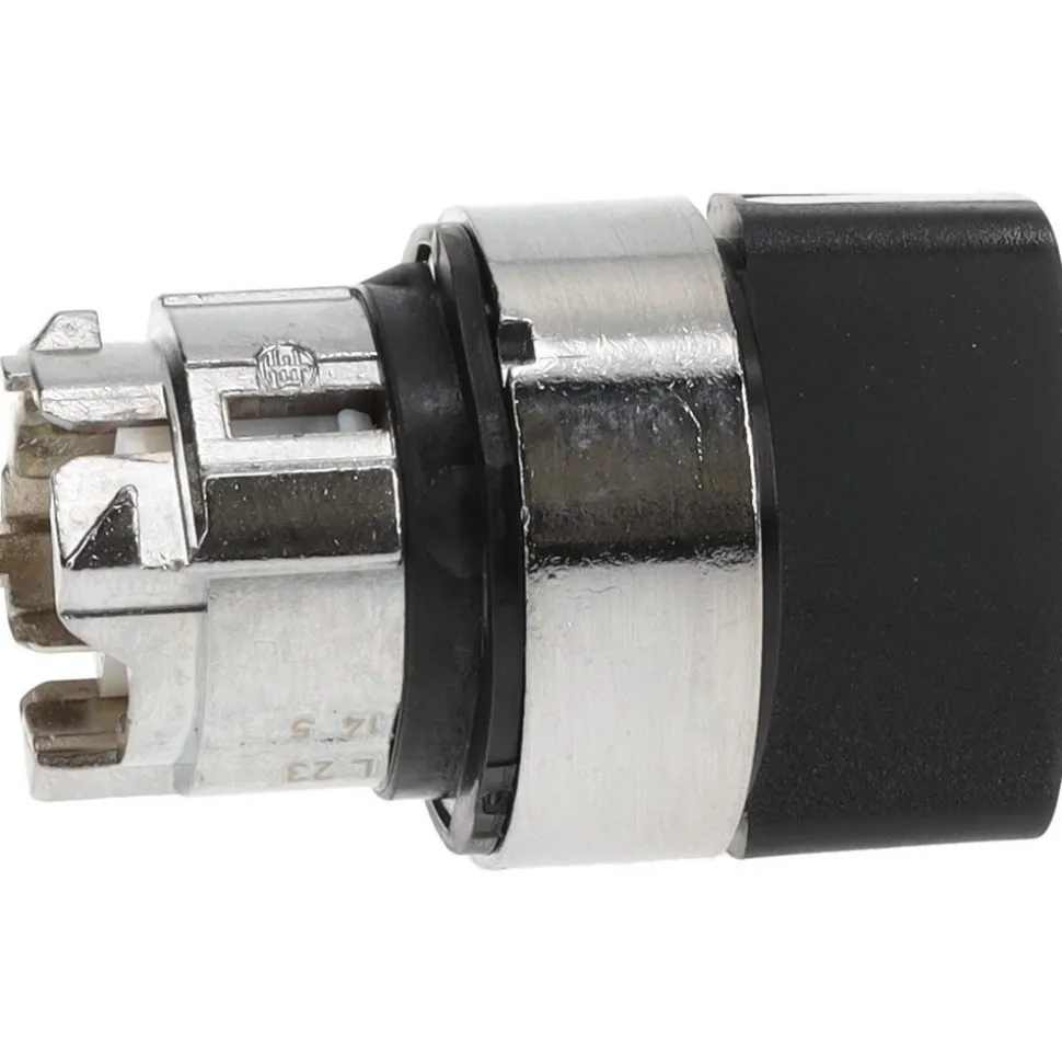 Selector Switch: 2 Positions, Maintained (MA), Black Handle