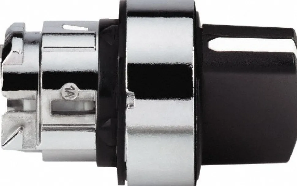 Selector Switch: 3 Positions, Momentary (MO), Black Handle