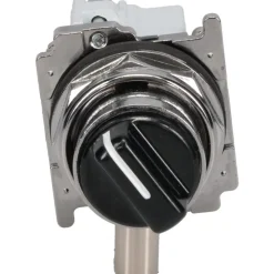 Selector Switch with Contact Blocks: 2 Positions, Maintained (MA), 0.5 Amp, Black Knob