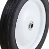 Semi-Pneumatic Caster Wheel: Rubber, 10" Dia, 1-3/4" Wide, 1/2" Axle