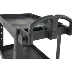 Service Utility Cart: 39" Long, 25-1/4" Wide, Resin, 500.000 lb Capacity, Black