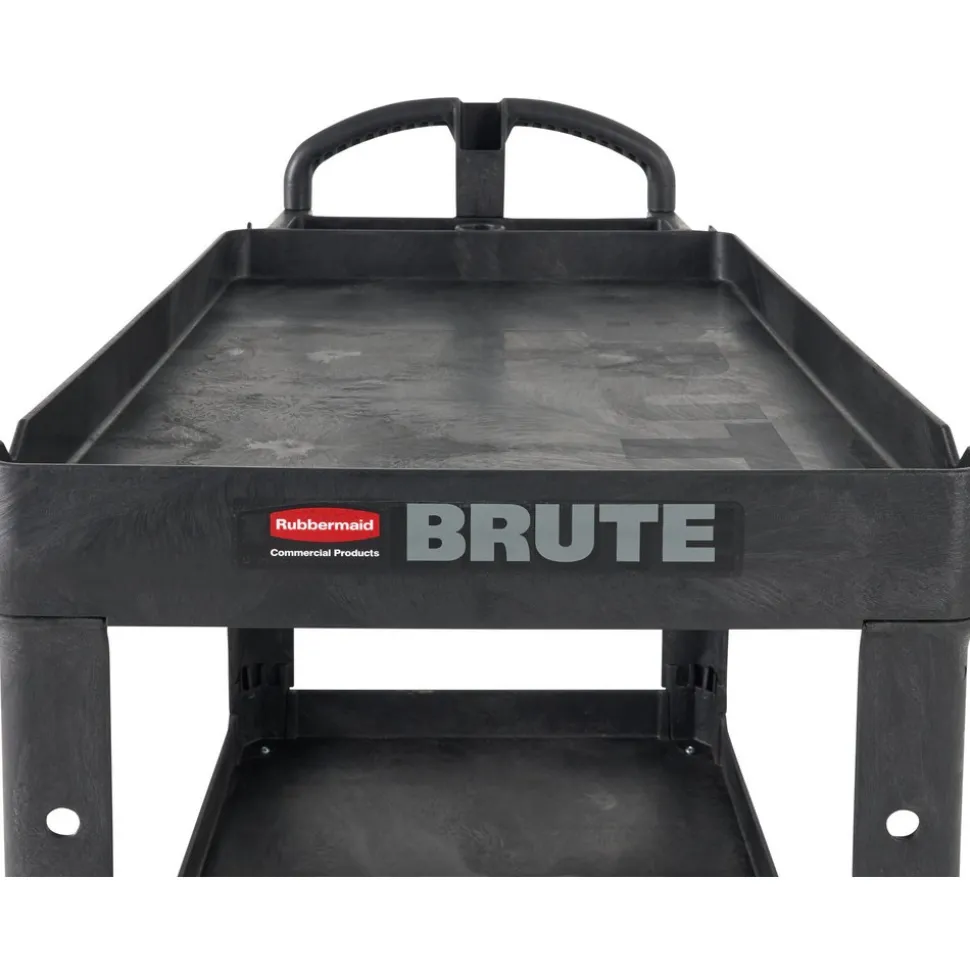 Service Utility Cart: 39" Long, 25-1/4" Wide, Resin, 500.000 lb Capacity, Black