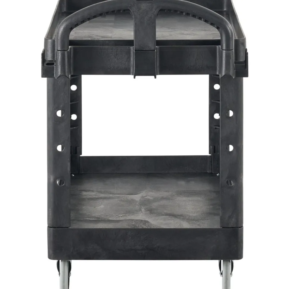 Service Utility Cart: 55" Long, 26" Wide, Resin, 750.000 lb Capacity, Black
