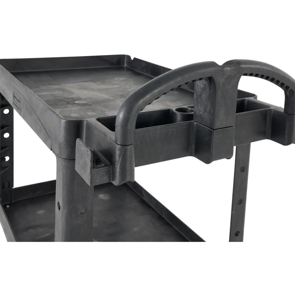 Service Utility Cart: 55" Long, 26" Wide, Resin, 750.000 lb Capacity, Black