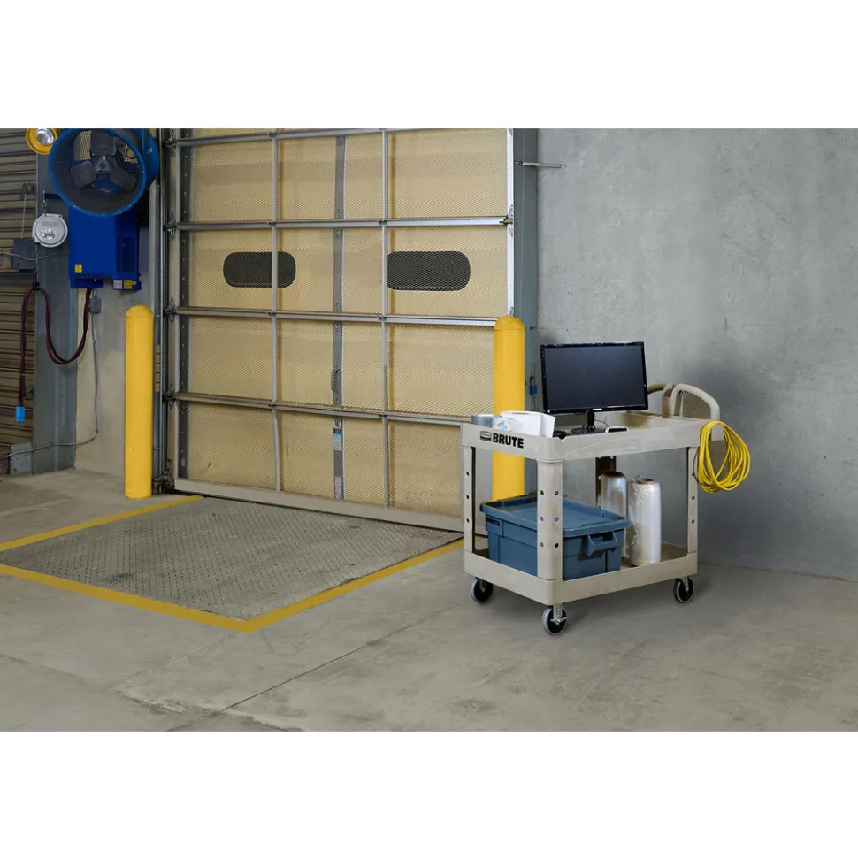 Service Utility Cart: 44" Long, 25-1/4" Wide, Resin, 500.000 lb Capacity, Beige