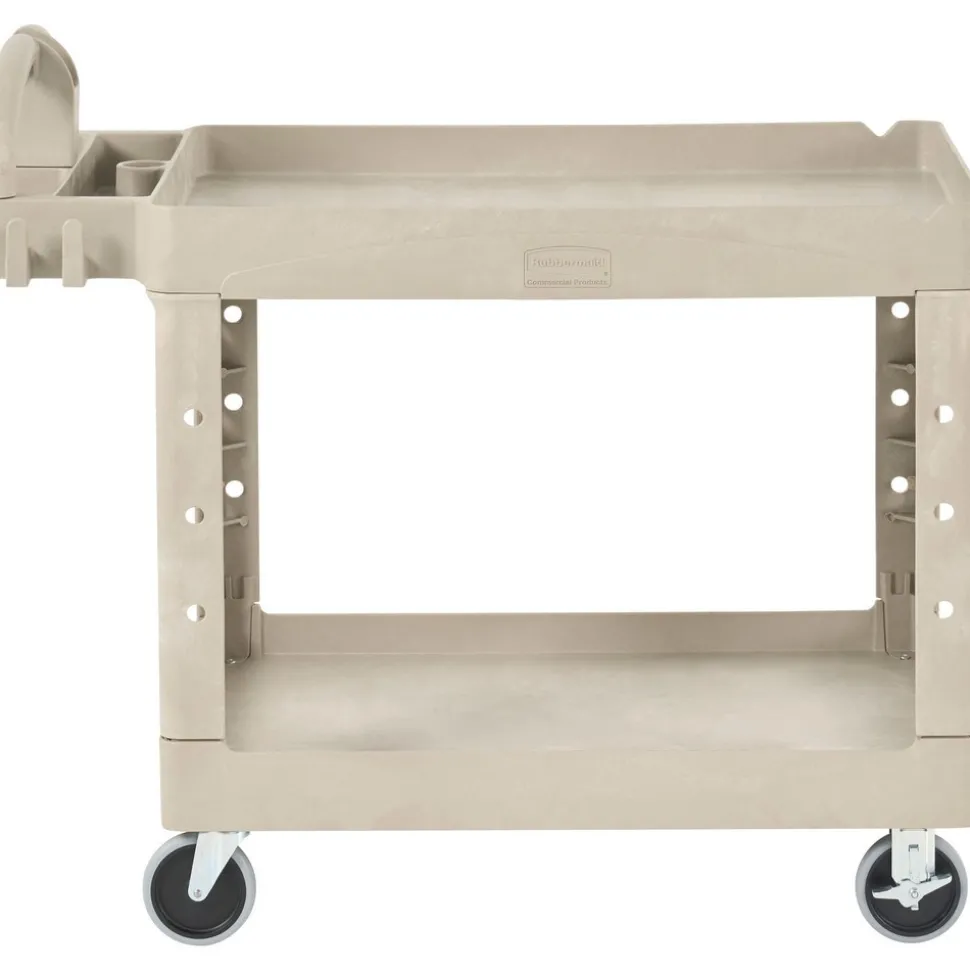 Service Utility Cart: 44" Long, 25-1/4" Wide, Resin, 500.000 lb Capacity, Beige