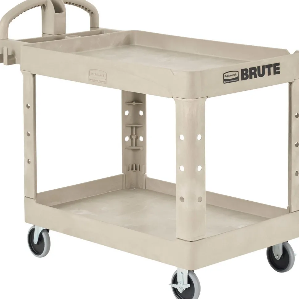 Service Utility Cart: 44" Long, 25-1/4" Wide, Resin, 500.000 lb Capacity, Beige