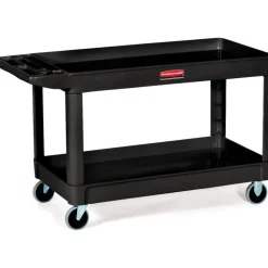 Service Utility Cart: 40-1/4" Long, 30" Wide, Plastic, 300.000 lb Capacity, Black
