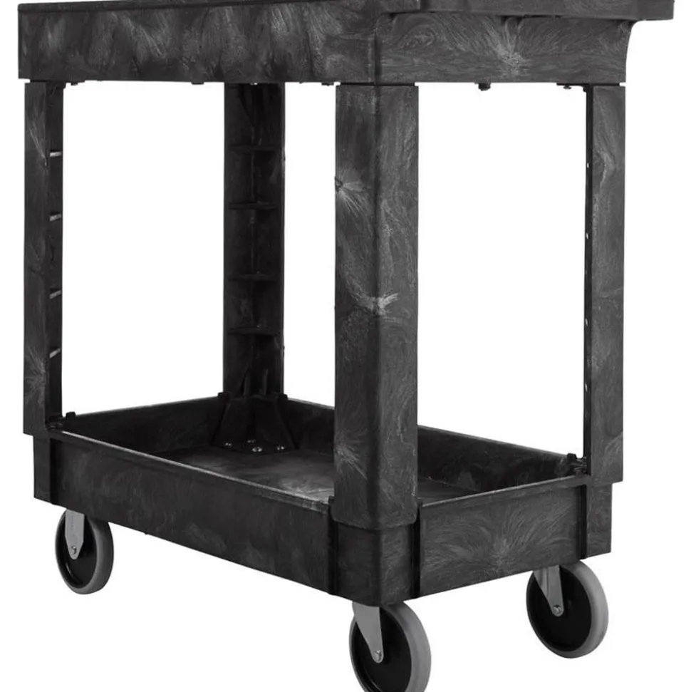 Service Utility Cart: 50" Wide, Plastic, 500.000 lb Capacity, Black