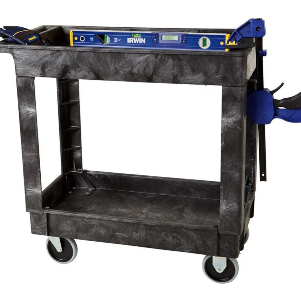Service Utility Cart: 50" Wide, Plastic, 500.000 lb Capacity, Black