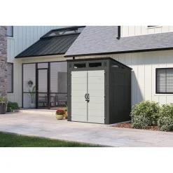 Sheds: Shed Type: Vertical Storage Shed; Overall Width: 75 in; Overall Depth: 65.25 in; Overall Height: 89.75 in