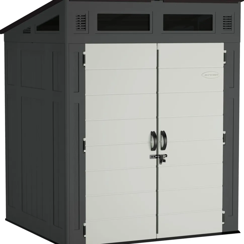 Sheds: Shed Type: Vertical Storage Shed; Overall Width: 75 in; Overall Depth: 65.25 in; Overall Height: 89.75 in