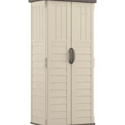 Sheds: Shed Type: Vertical Storage Shed; Overall Width: 32 in; Overall Depth: 25.5 in; Overall Height: 6 ft