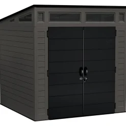 Sheds: Shed Type: Vertical Storage Shed; Overall Width: 87 in; Overall Depth: 87.5 in; Overall Height: 89.5 in
