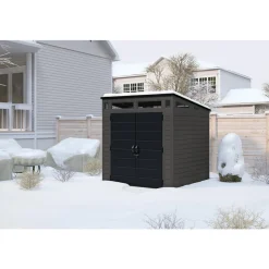 Sheds: Shed Type: Vertical Storage Shed; Overall Width: 87 in; Overall Depth: 87.5 in; Overall Height: 89.5 in