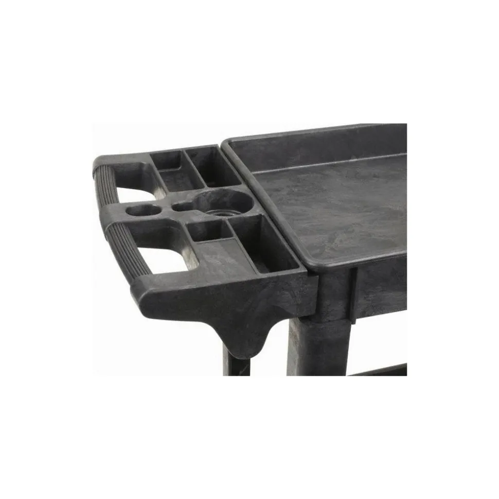 Shelf Utility Cart: 39-3/4" Long, 17" Wide, Plastic, 500.000 lb Capacity, Black