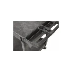 Shelf Utility Cart: 46" Long, 25-1/2" Wide, Plastic, 500.000 lb Capacity, Black