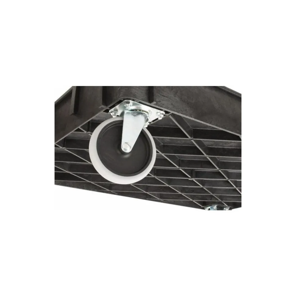 Shelf Utility Cart: 46" Long, 25-1/2" Wide, Plastic, 500.000 lb Capacity, Black