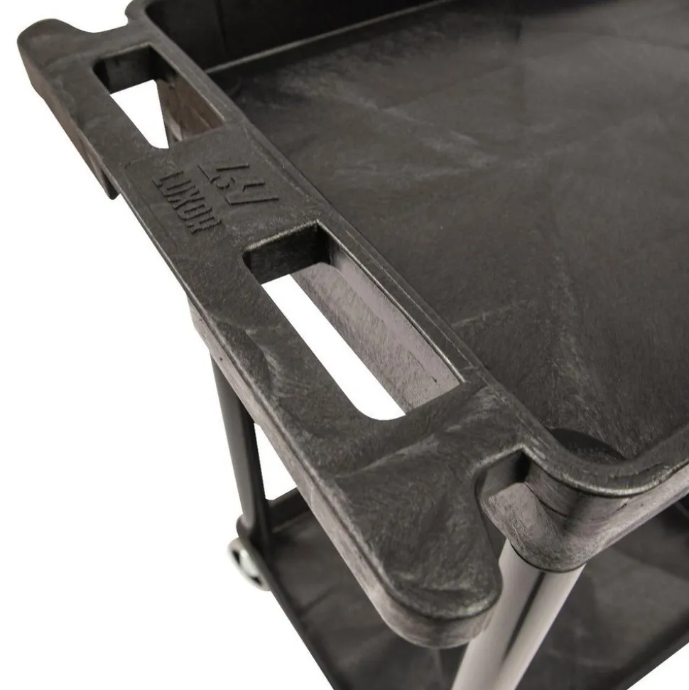 Shelf Utility Cart: 24" Long, 18" Wide, Plastic, Black