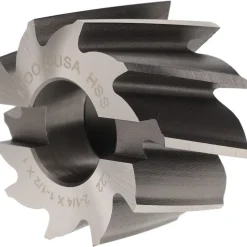 Shell End Mill: 2-1/4" Dia, 1" Arbor Hole, 10 Flute, High Speed Steel