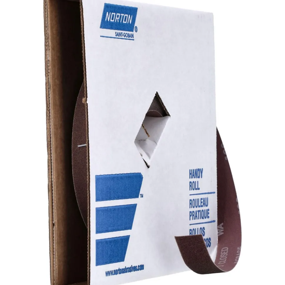 Shop Roll: 1" Wide, 50 Yd Long, 120 Grit, Aluminum Oxide