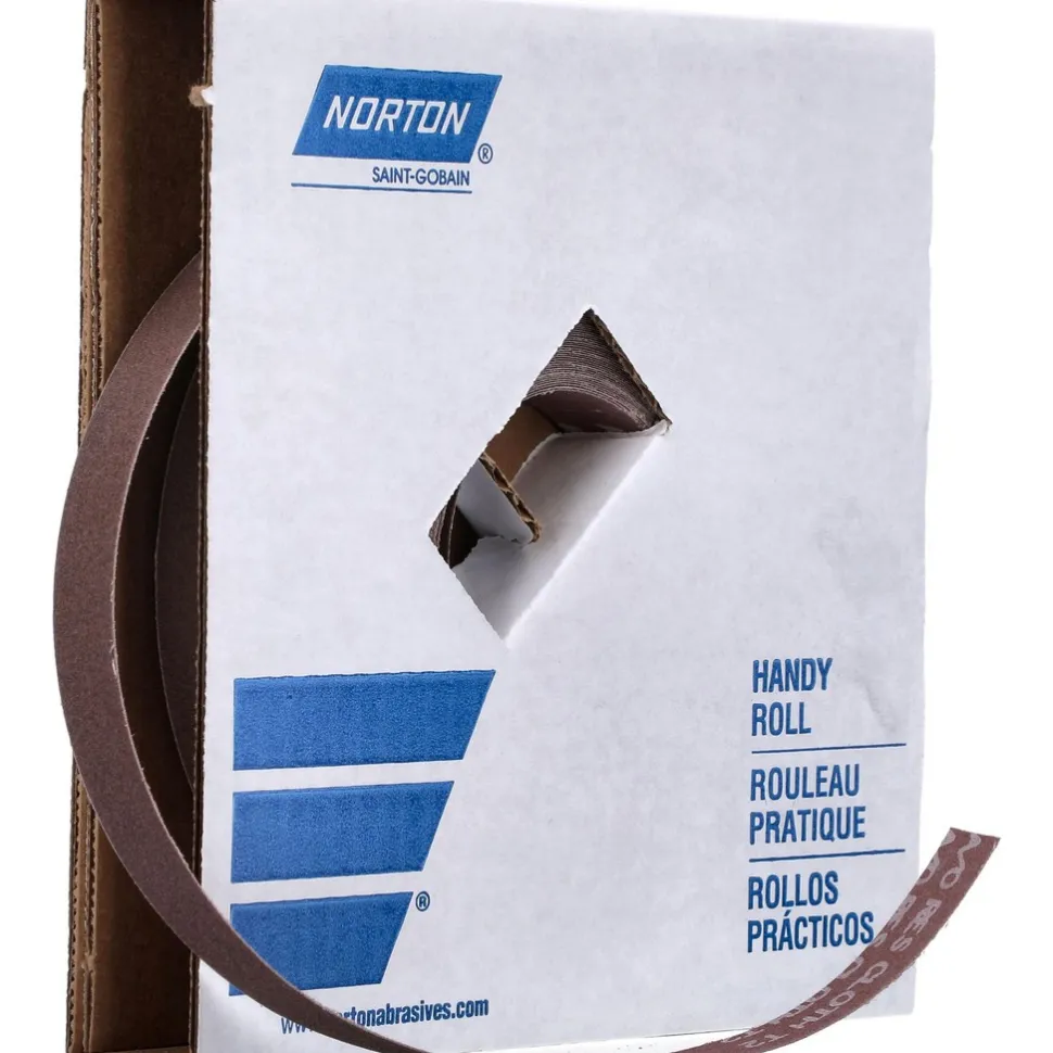 Shop Roll: 1" Wide, 50 Yd Long, 180 Grit, Aluminum Oxide